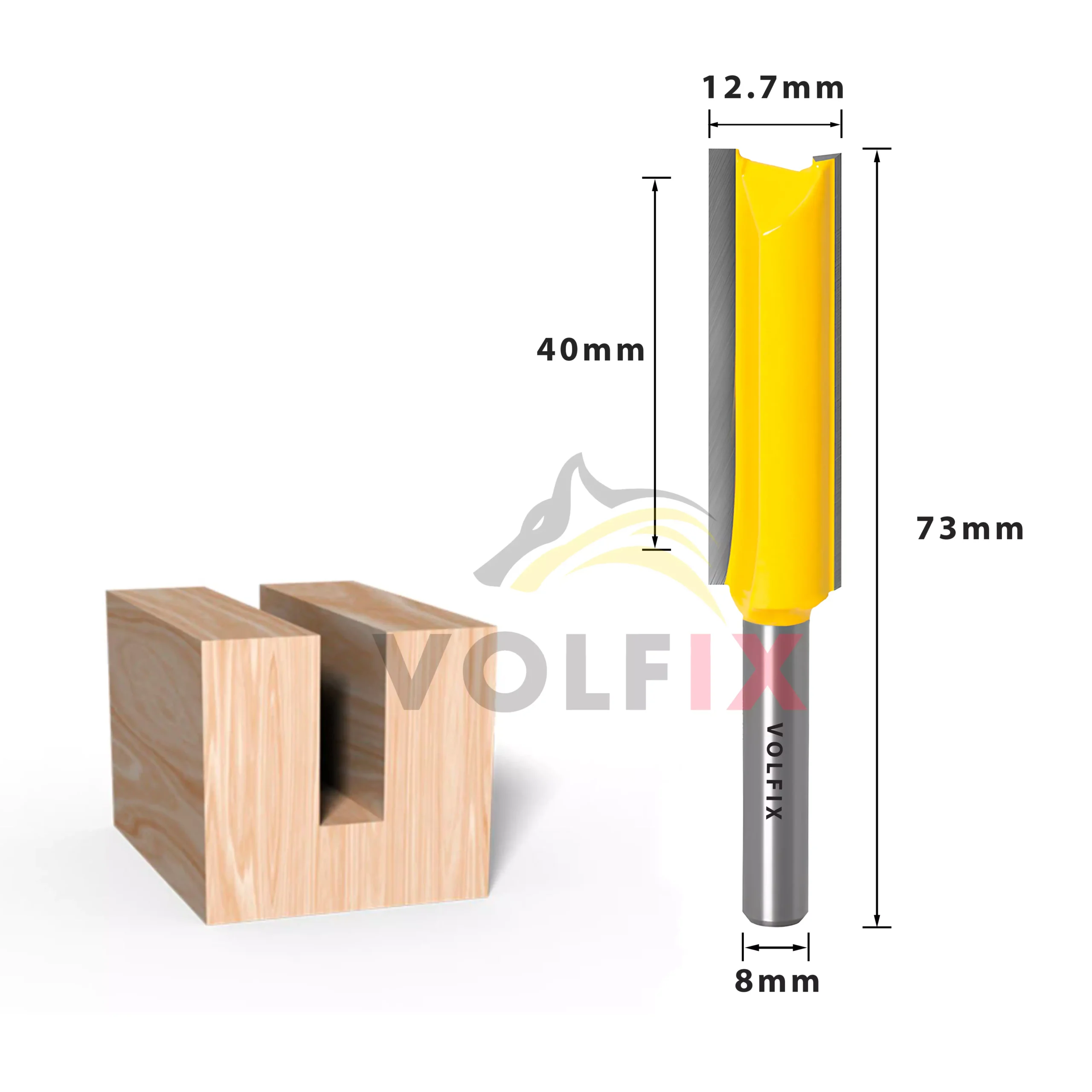 D12.7 h40 d8 пряма пазова фреза VOLFIX