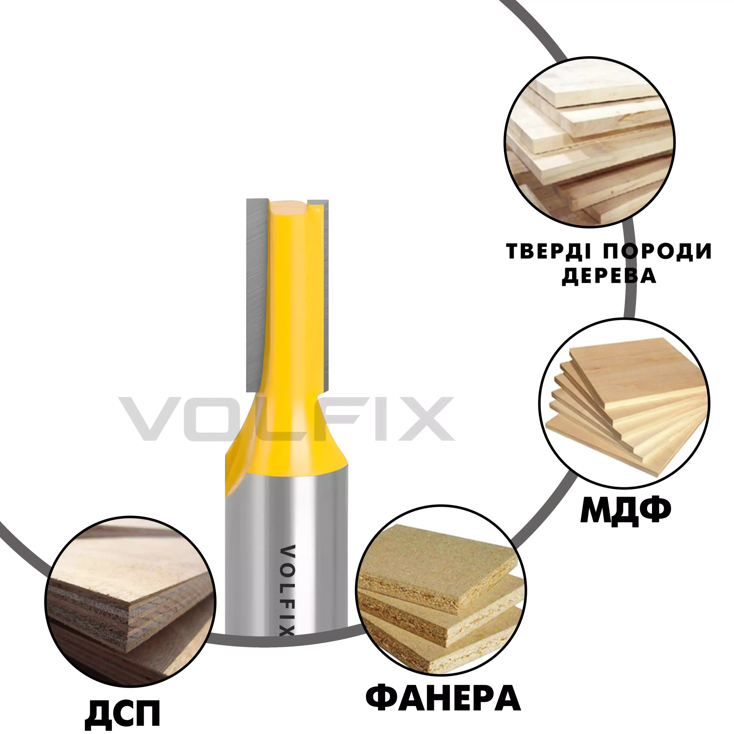 Фреза пряма пазова VOLFIX D8 h20 d12