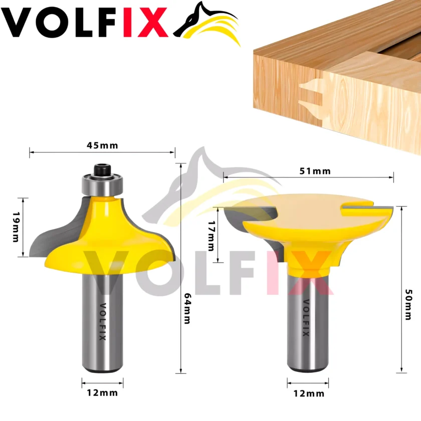 Фрези для з’єднання стійових дверей VOLFIX FZ-120-830 d12