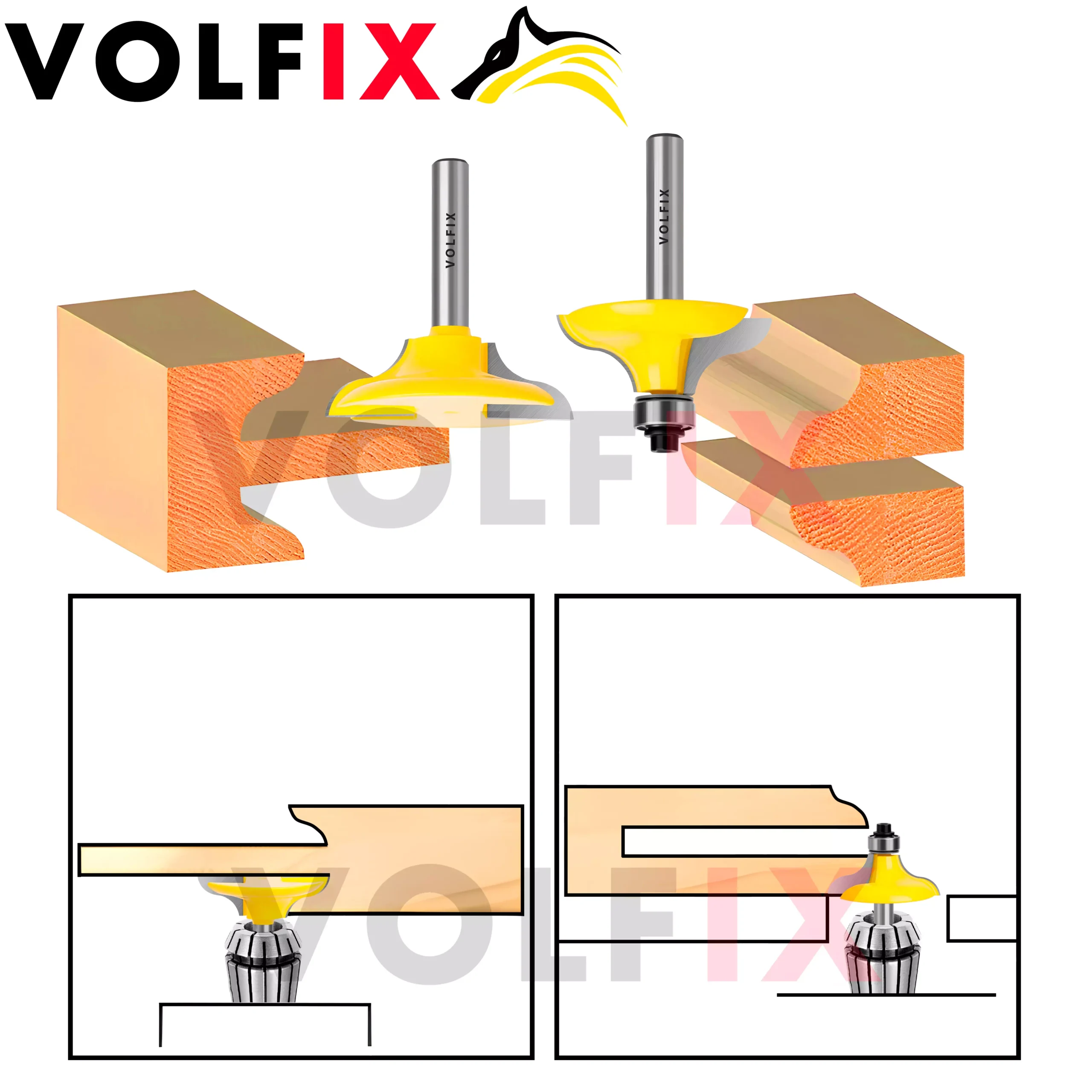 Фрези VOLFIX FZ-120-830 d8 для з'єднання стійових дверей