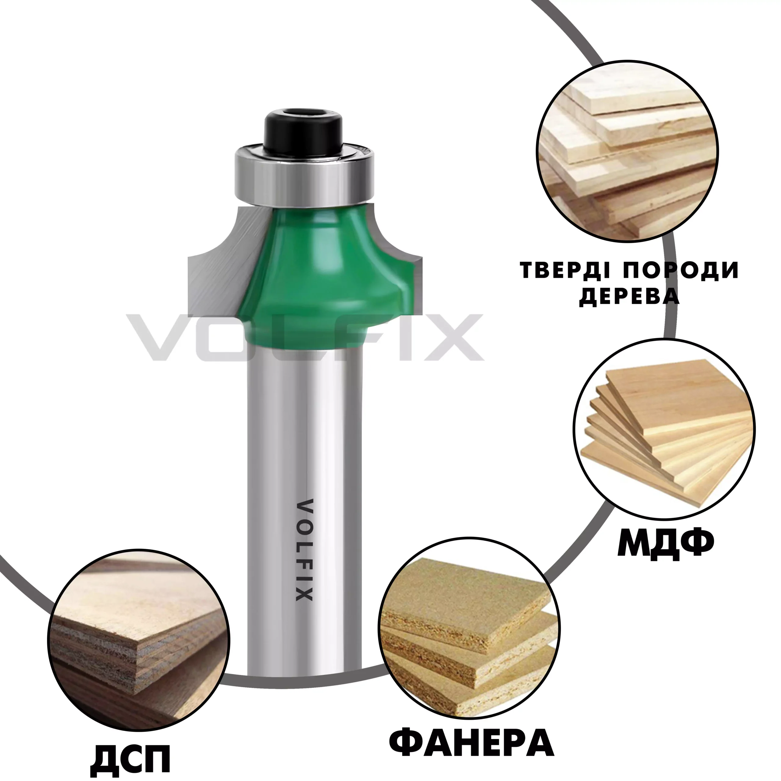 Фреза радіусна для заокруглення кромки VOLFIX R3 d8