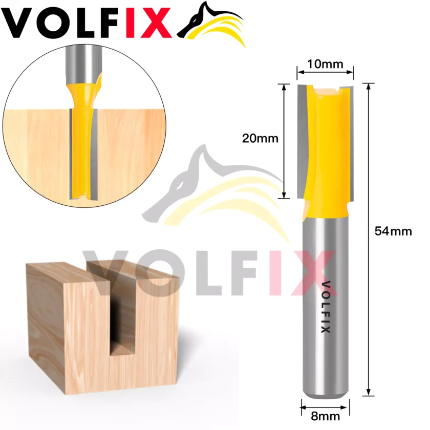 Фреза пряма пазова VOLFIX D10 h20 d8