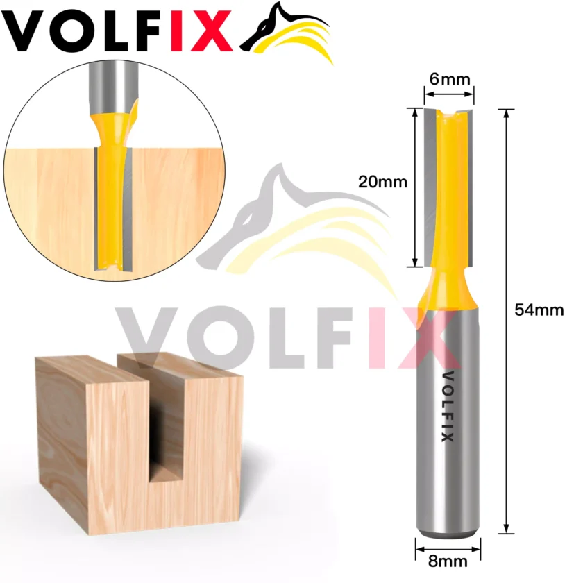 Фреза пряма пазова VOLFIX D6 h20 d8