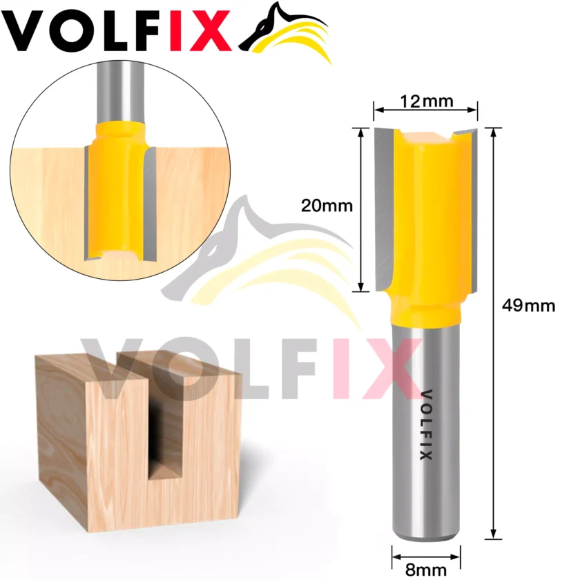 Фреза пряма пазова VOLFIX D12 h20 d8