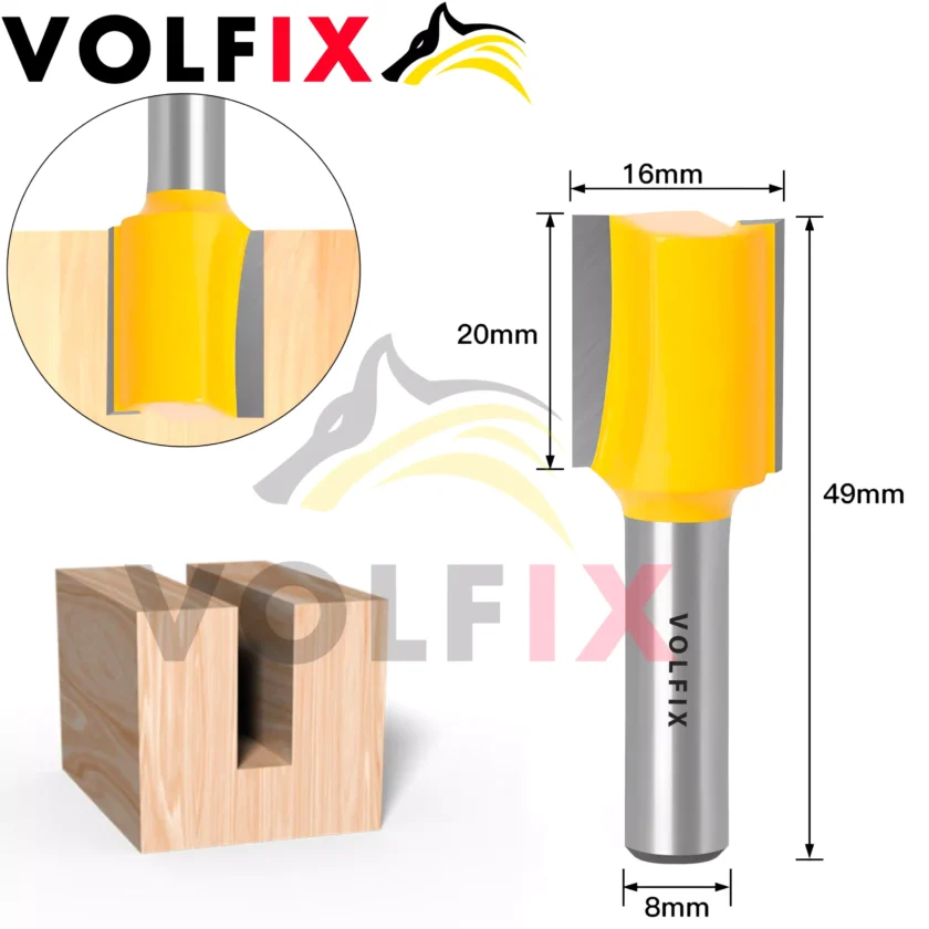 Фреза пряма пазова VOLFIX D16 h20 d8