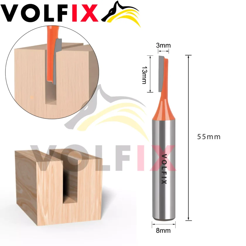 Фреза пряма пазова VOLFIX D3 h13 d8