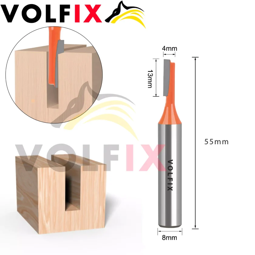 Фреза пряма пазова VOLFIX D4 h13 d8