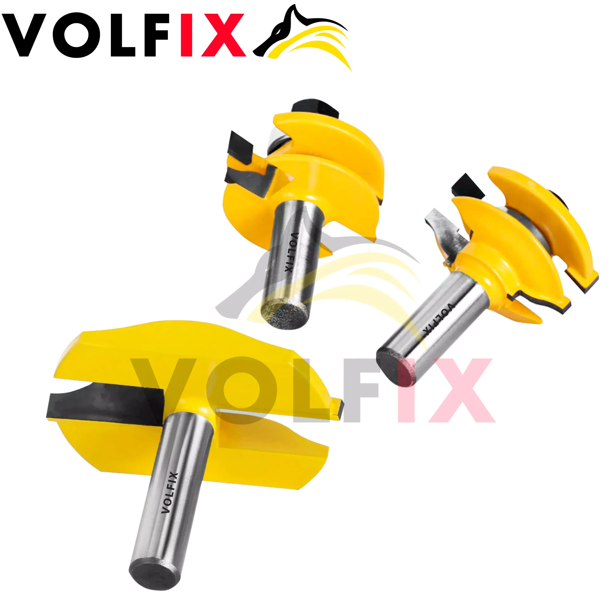 Комплект фрез №3 VOLFIX з 3-х фрез для мебельної обв'язки з фільонкою