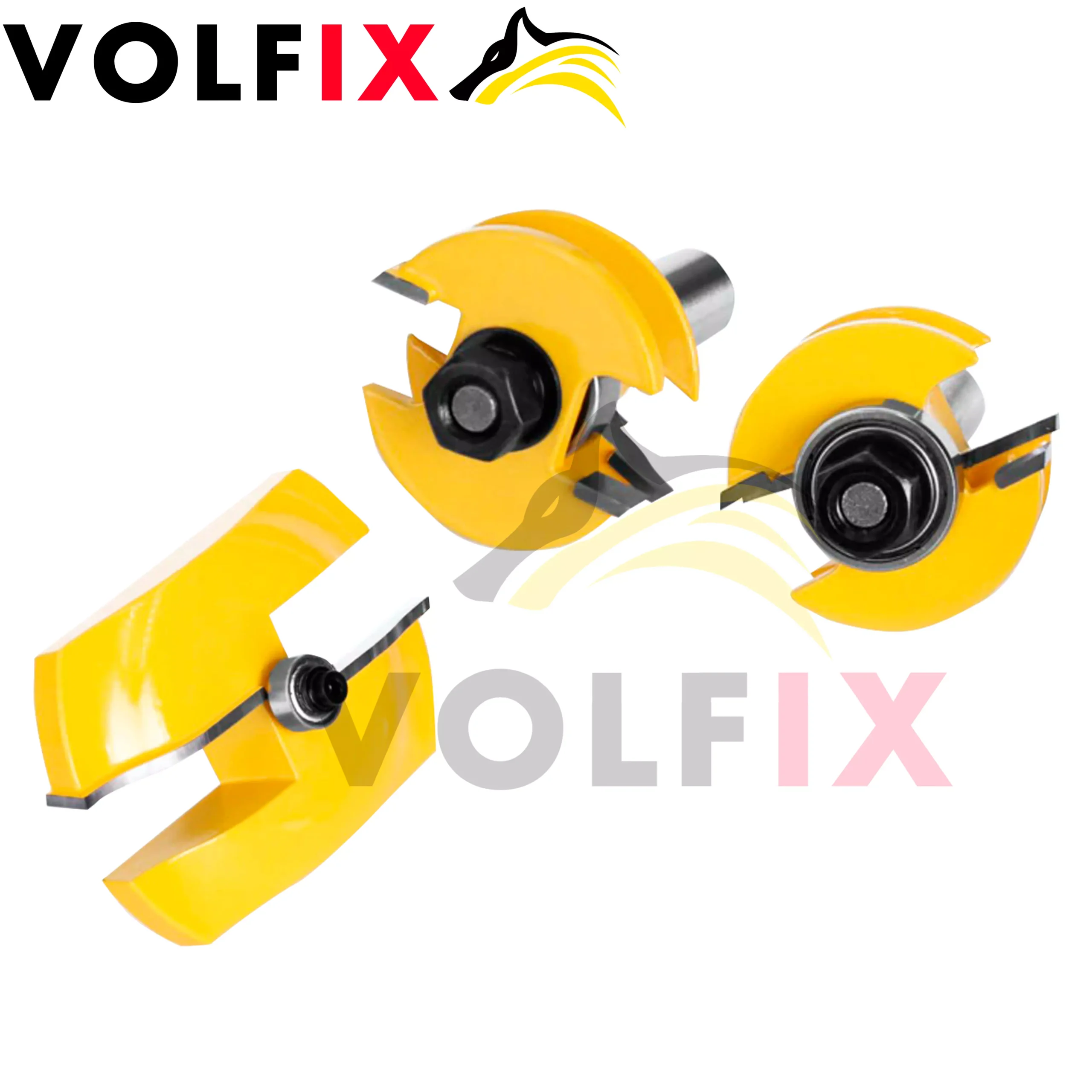 Комплект фрез №3 VOLFIX з 3-х фрез для мебельної обв'язки з фільонкою