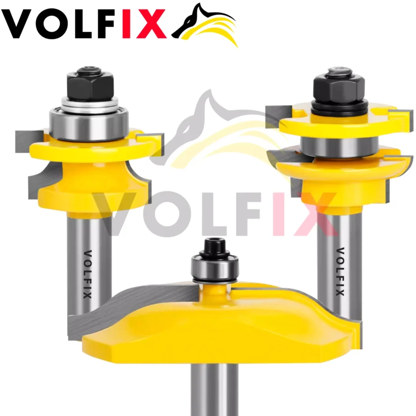 Комплект фрез №11 VOLFIX з 3-х фрез для мебельної обв’язки з фільонкою