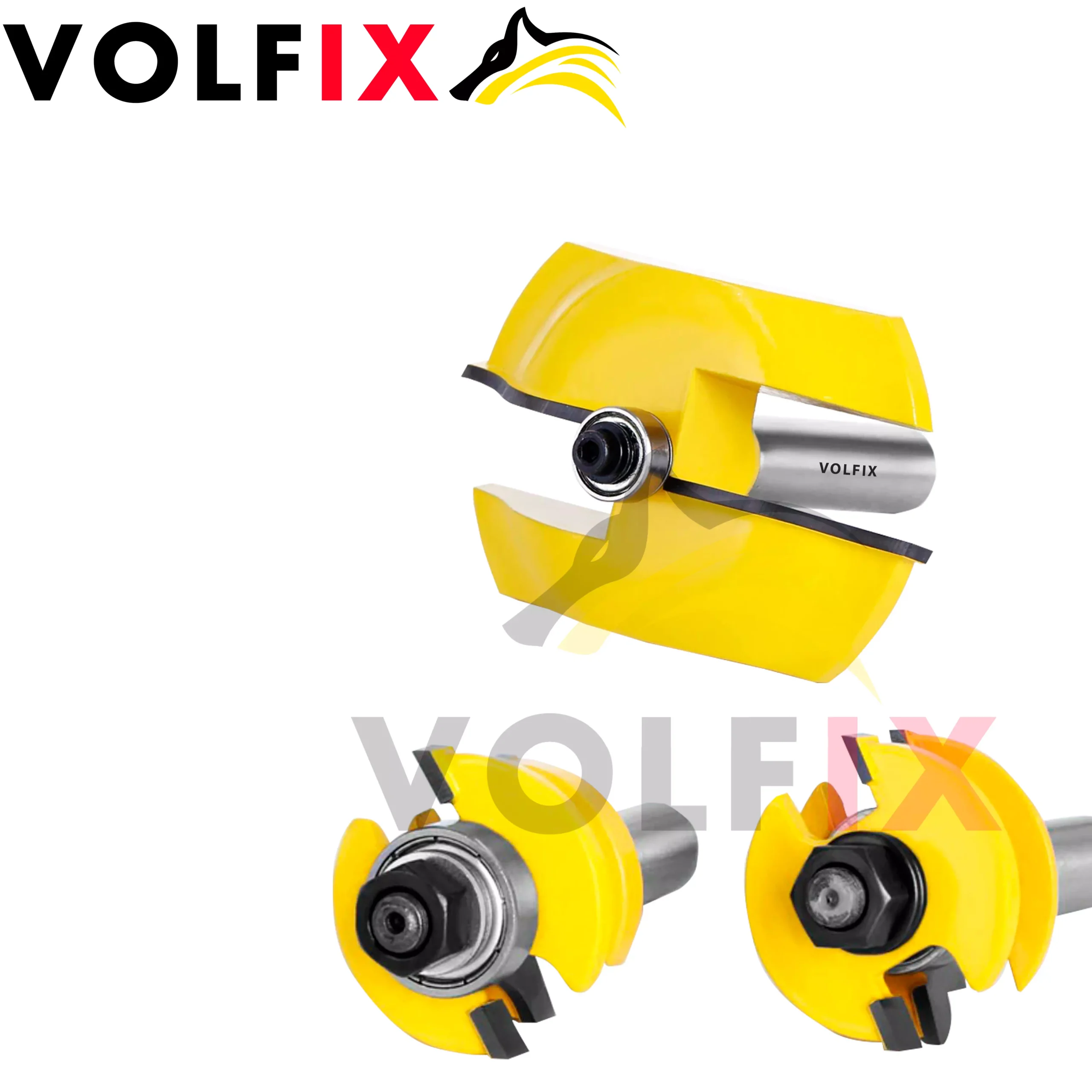 Комплект фрез №11 VOLFIX з 3-х фрез для мебельної обв'язки з фільонкою