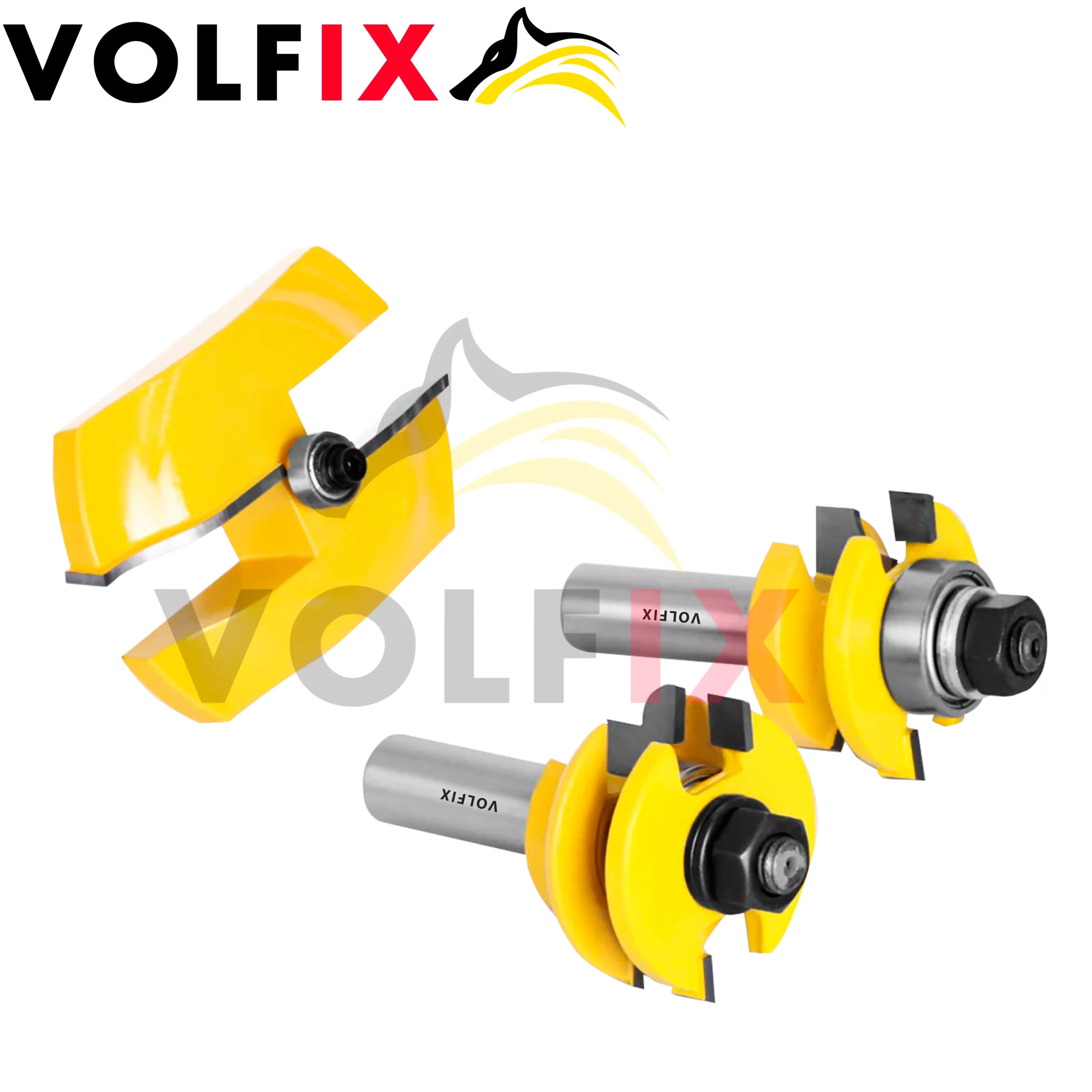 Комплект фрез №11 VOLFIX з 3-х фрез для мебельної обв'язки з фільонкою