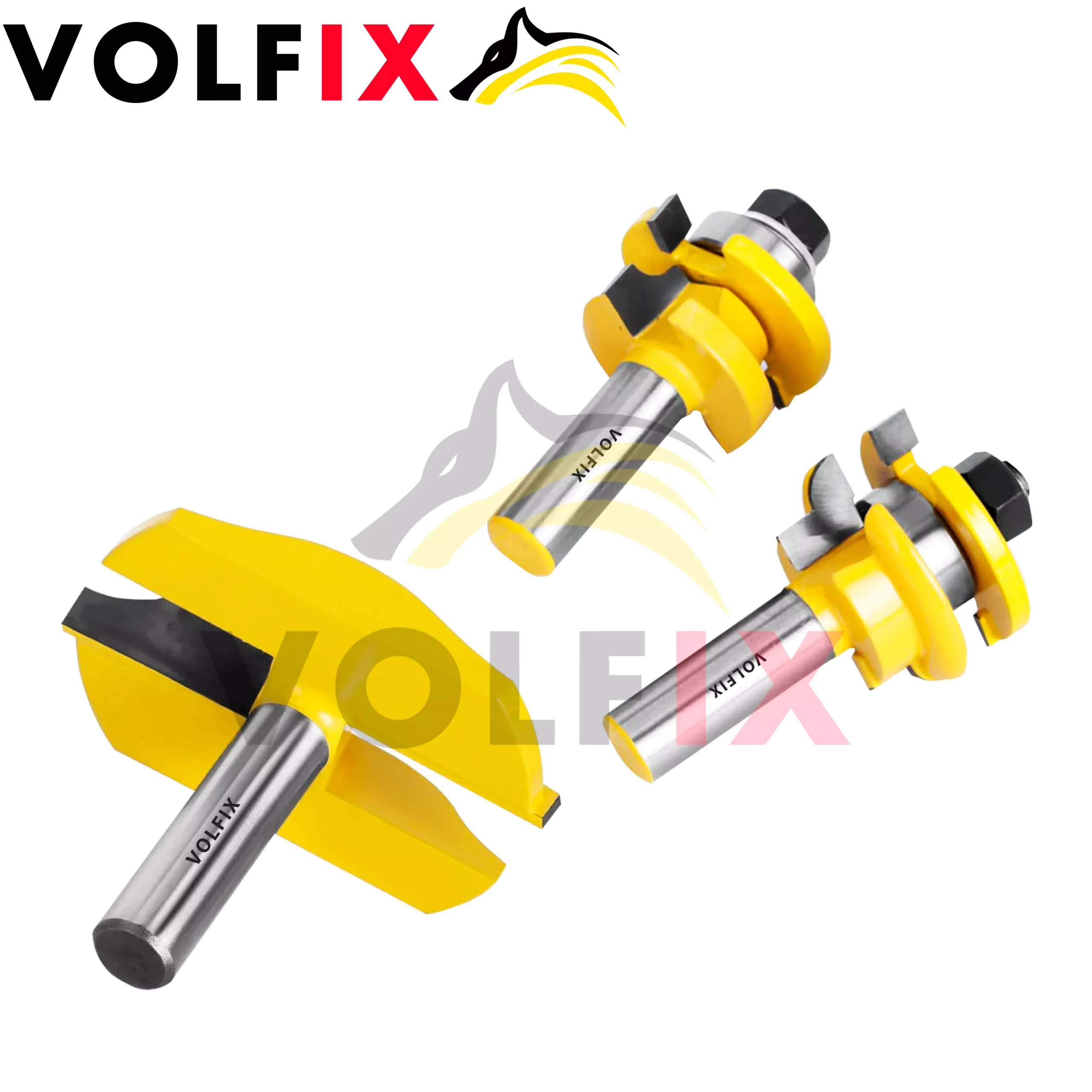 Комплект фрез №11 VOLFIX з 3-х фрез для мебельної обв'язки з фільонкою