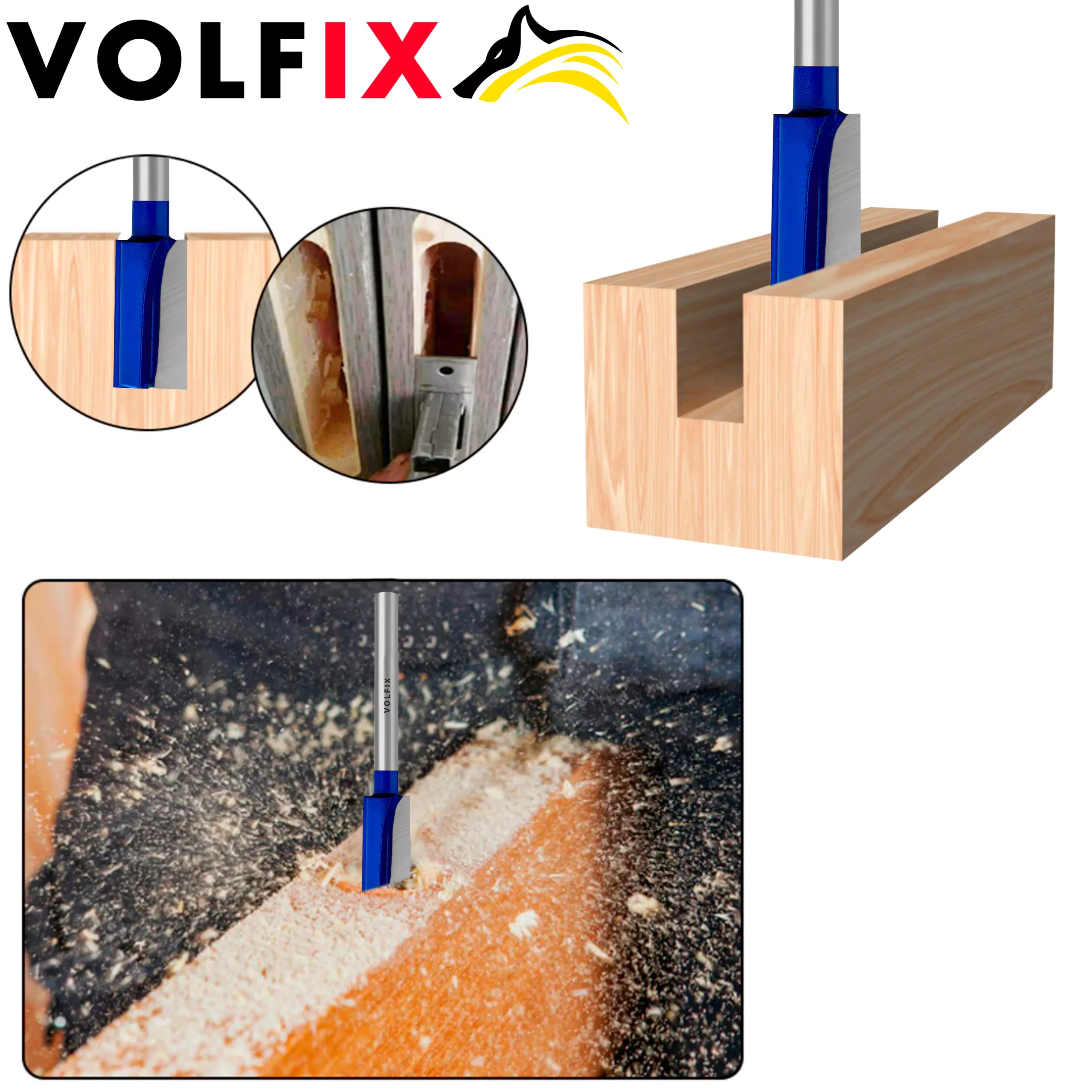 D16 h30 H125 d8 фреза для врізання замка VOLFIX FZ-125 D16 d8