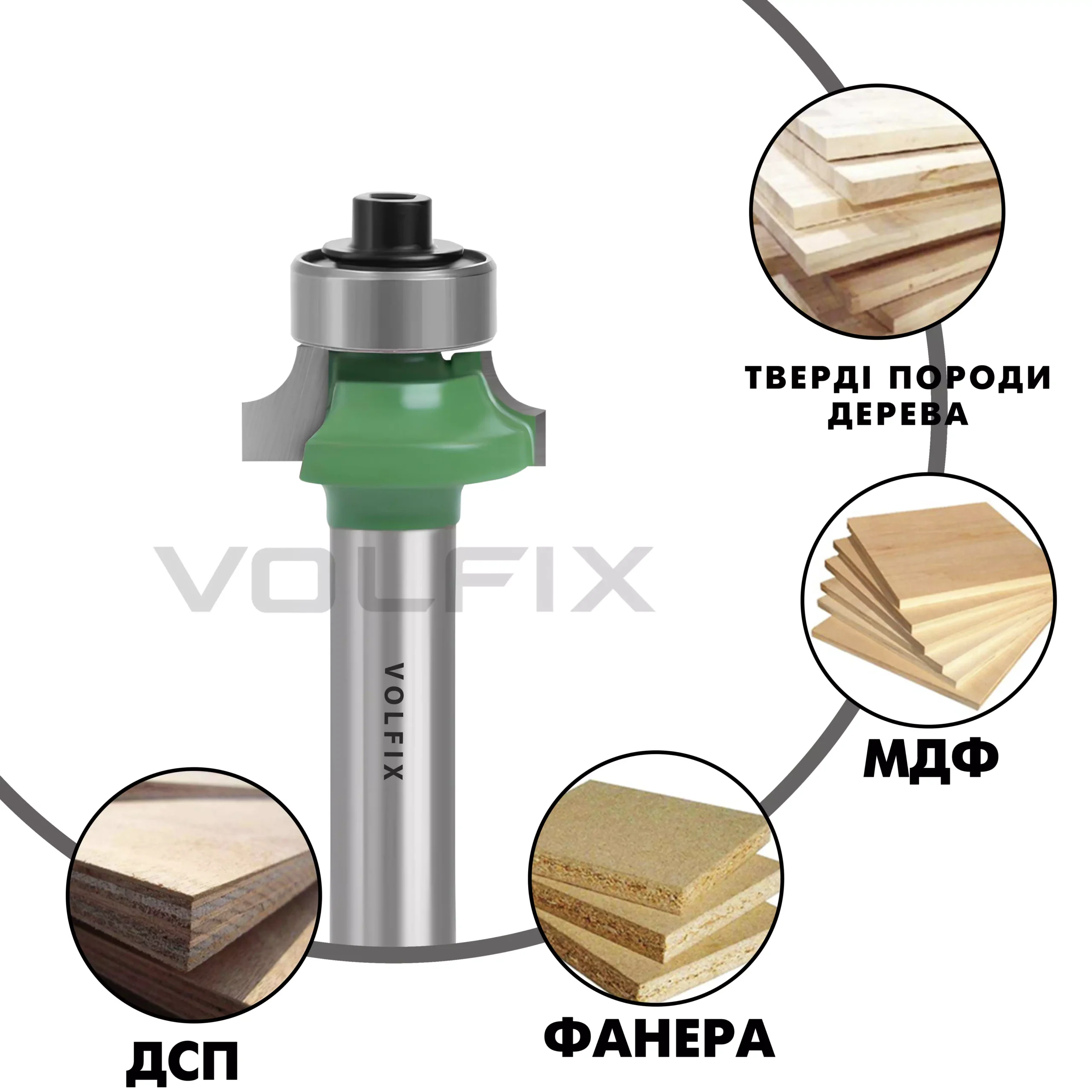 Фреза радіусна для заокруглення кромки VOLFIX R4 d8