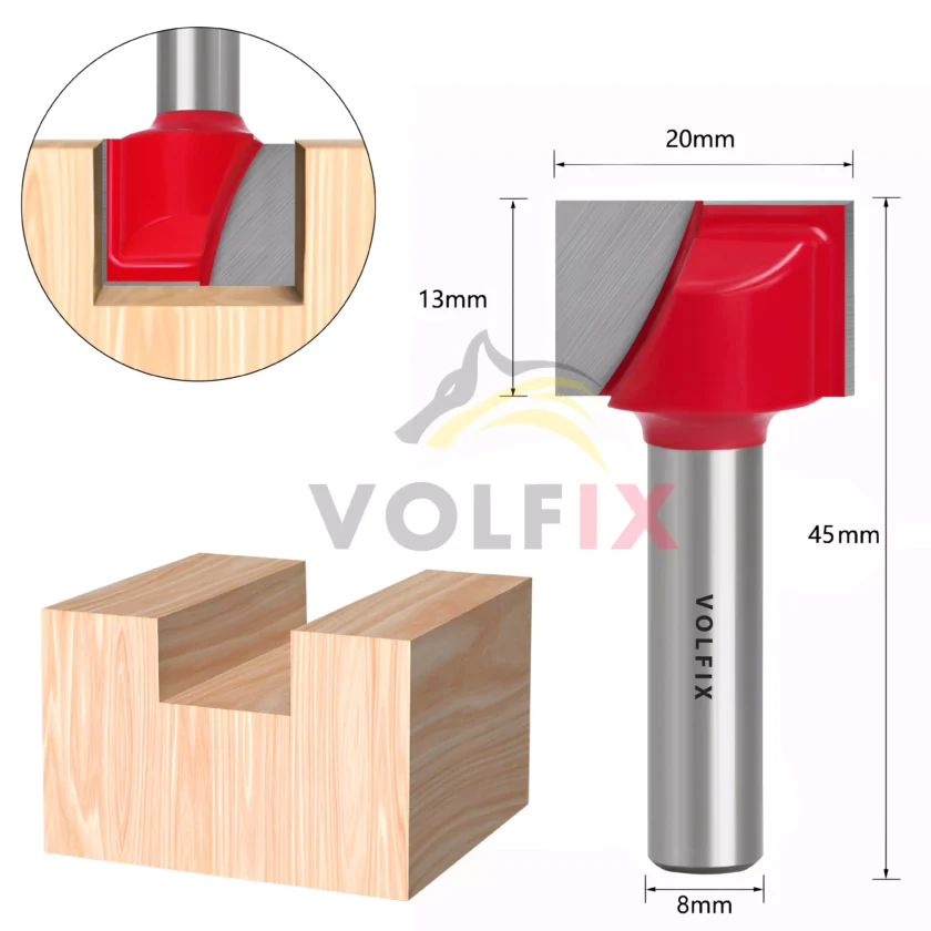 Фреза погружна пряма пазова VOLFIX D20 h13 d8
