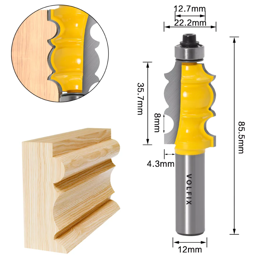 Фреза фігурна кромкова VOLFIX FZ-120-212 d12