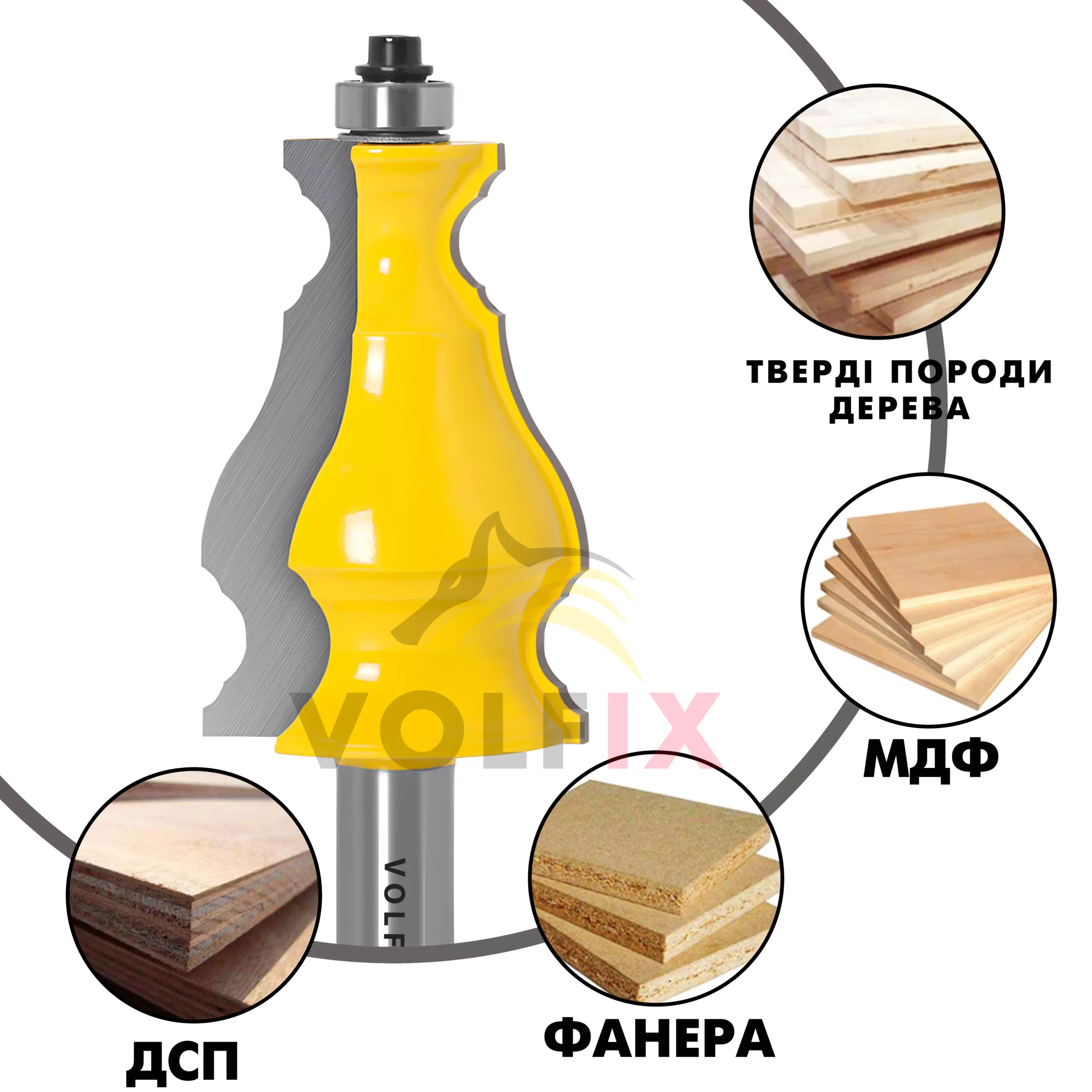 Фігурна кромкова фреза VOLFIX FZ-120-216 h63.5 d12