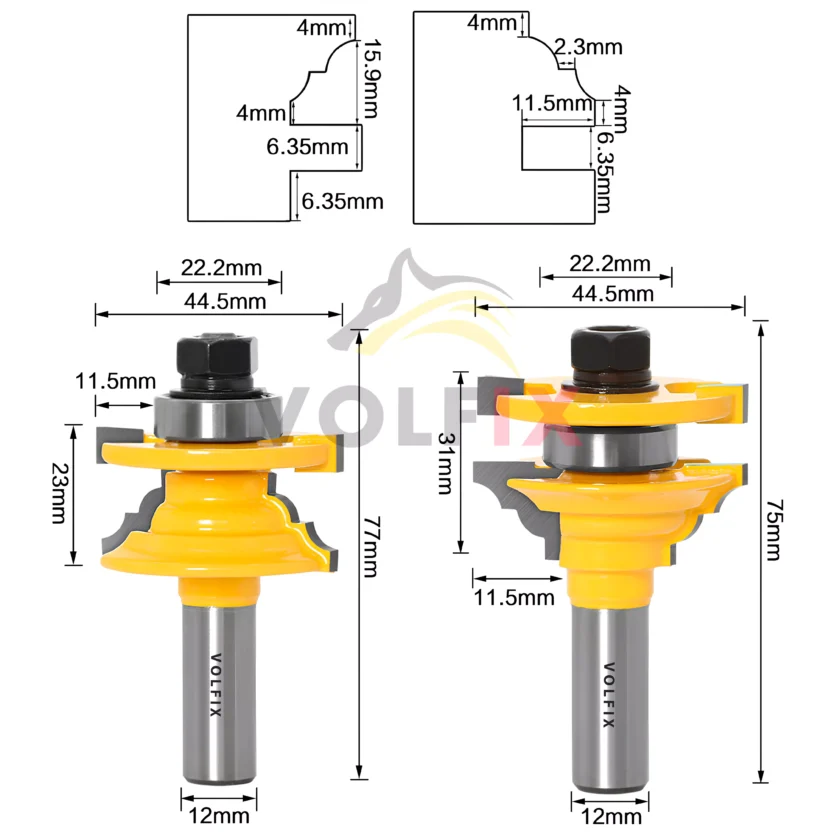 Фрези для мебельної обв’язки VOLFIX FZ-120-905 d12