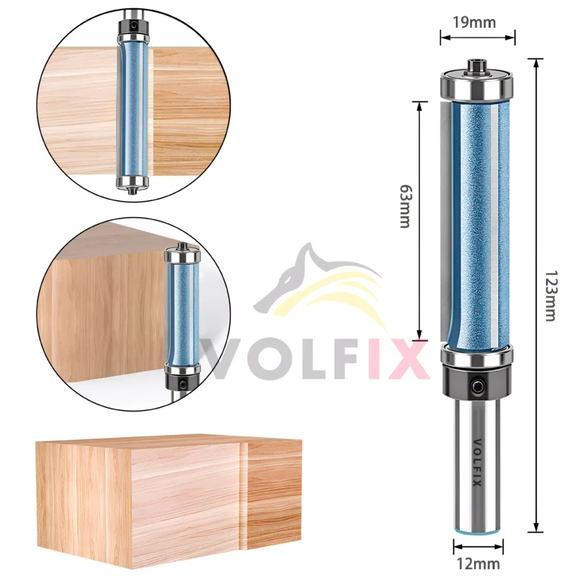 Обкаточна фреза VOLFIX FZ-120-488 h63 d12 з верхнім та нижнім підшипником