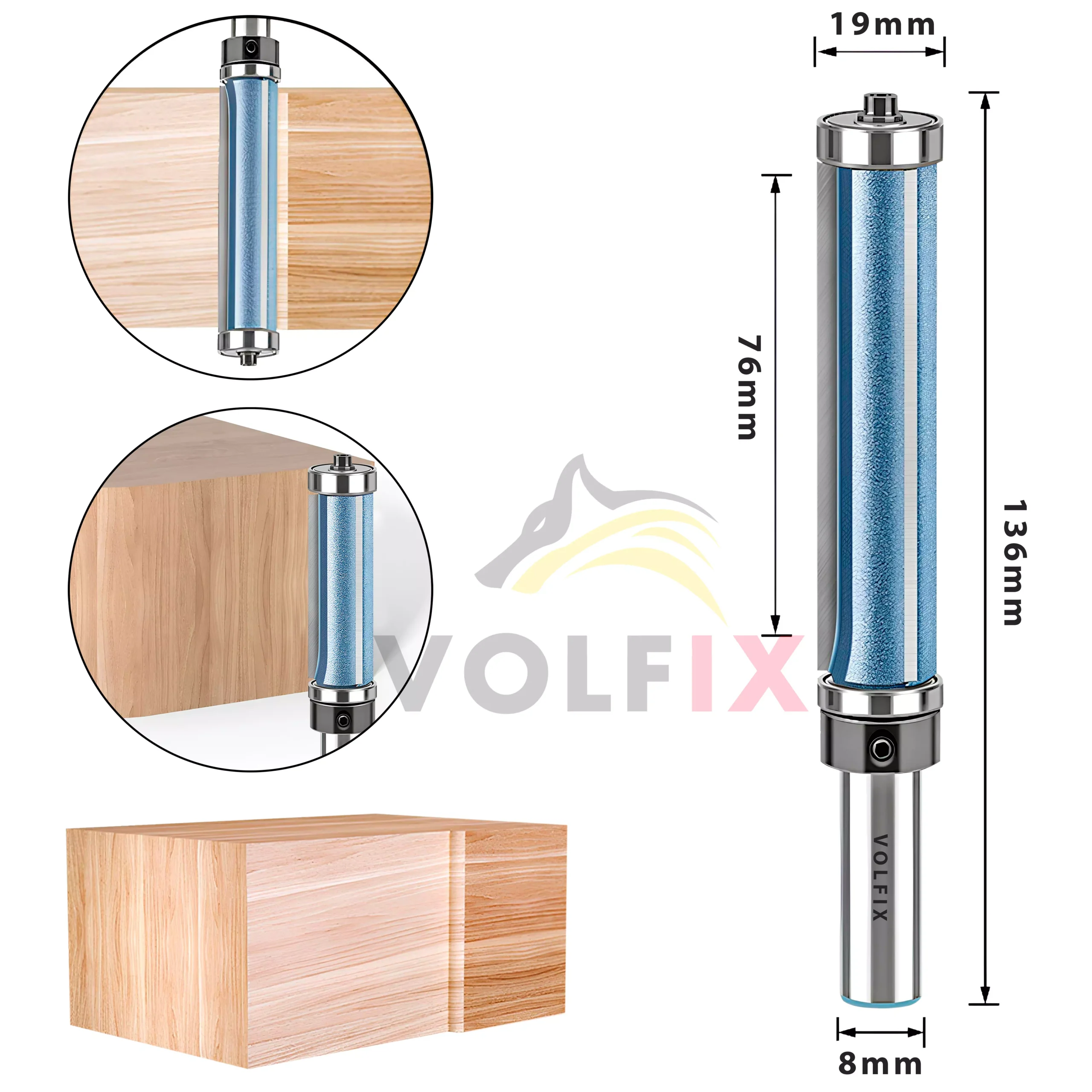 Обкаточна фреза VOLFIX FZ-120-488 h76 d12 з верхнім та нижнім