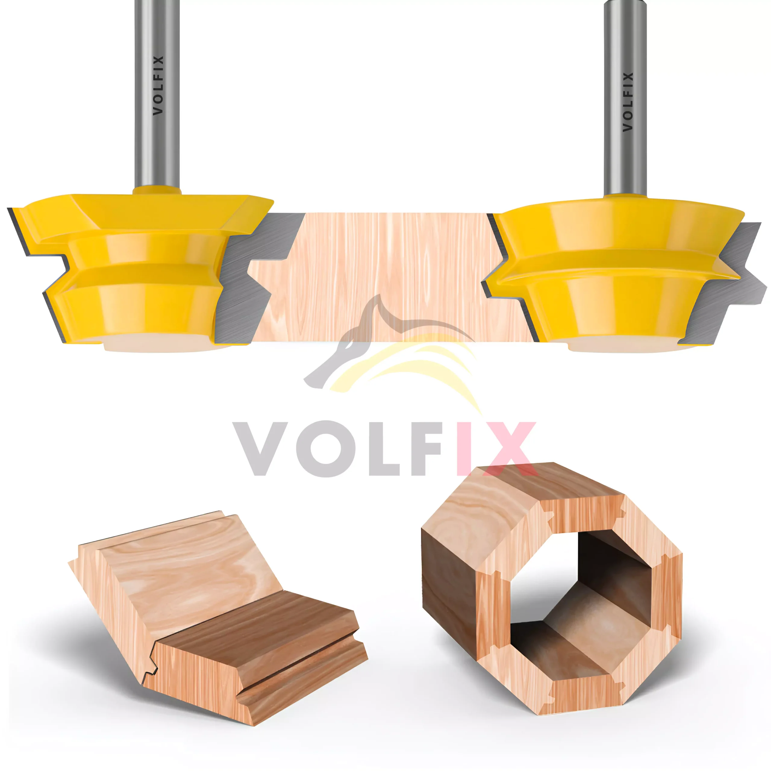 Фрези для виготовлення бочок VOLFIX FZ-120-605 d8 пазо-шипова фреза для з'єднання (тато-мама)